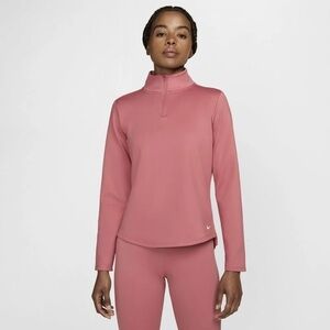 Nike Women's Therma FIT One Long-Sleeve 1/2 Zip Top Canyon Pink Size Small NWT